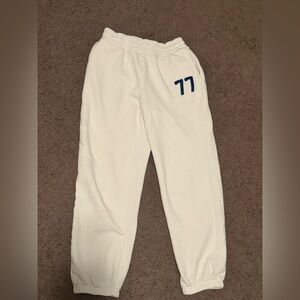 Vintage American Eagle Outfitters White and Blue Joggers Relaxed Fit